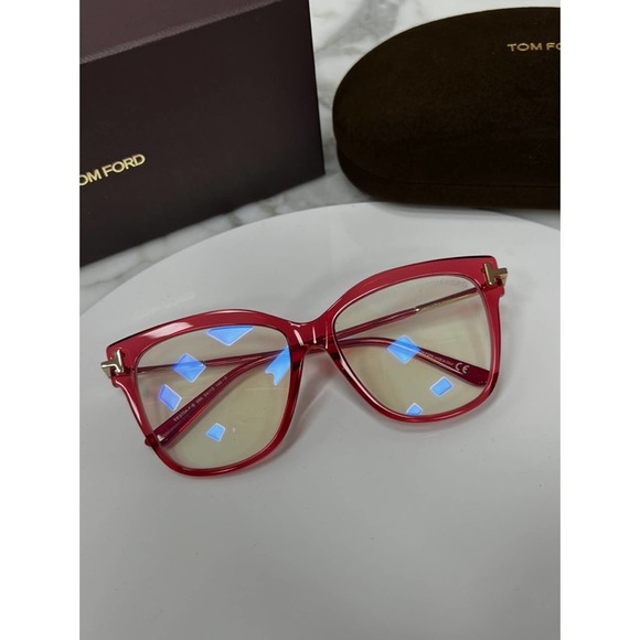NEW Tom Ford FT5704-B Bluelight Frames in Red - Picture 3 of 7